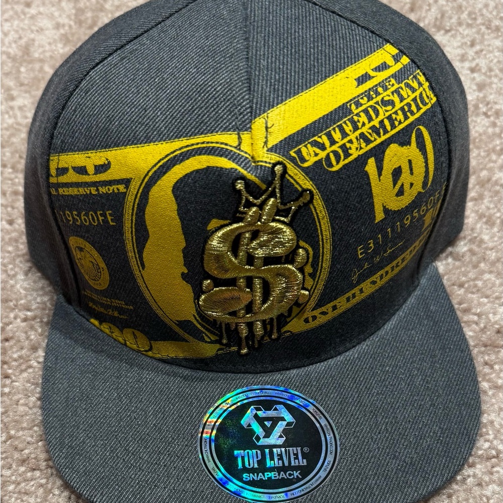 Gray and Gold Snapback Hat